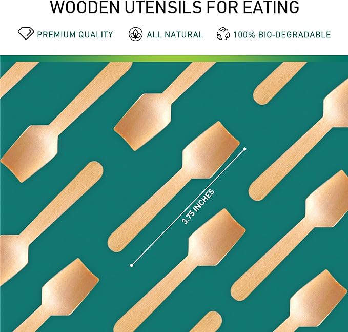 Verde Planet - 3.75" Mini Birchwood Spoon, Compostable | Pack of 100