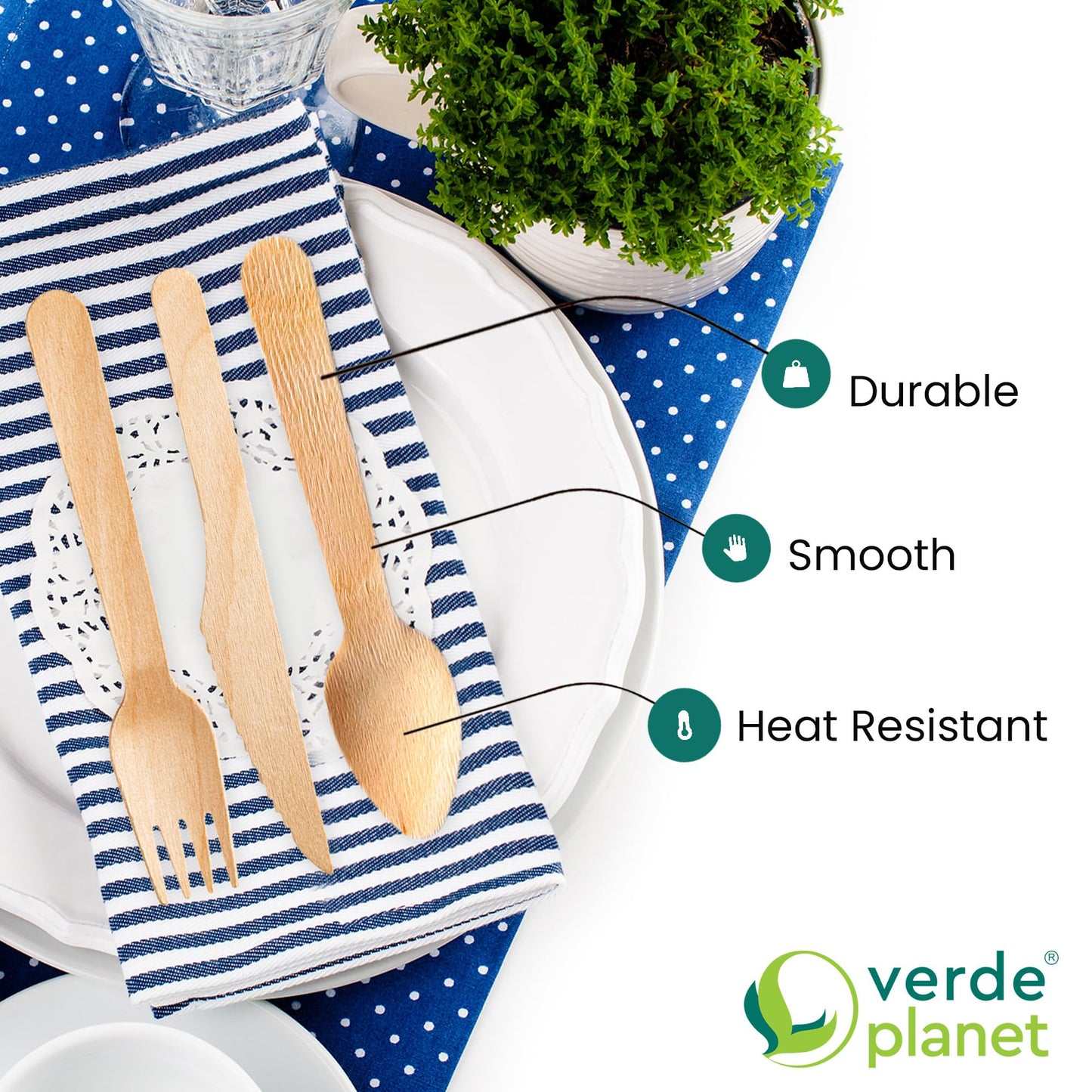 Verde Planet - 6" Birchwood Spoon, Compostable | Pack of 100