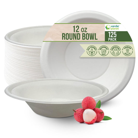 Fiesta Green Composteerbare Bagasse kommen ronde 10 oz (Pack van 50 Fiesta Green Composteerbare Bagasse kommen ronde 10 oz (Pack van 50