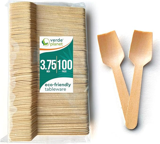 Verde Planet - 3.75" Mini Birchwood Spoon, Compostable | Pack of 100