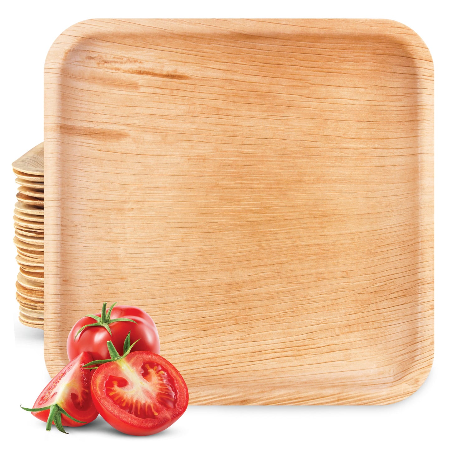 Verde Planet - 8" Square Palm Leaf Plate, USDA Certified, Compostable | Case of 200