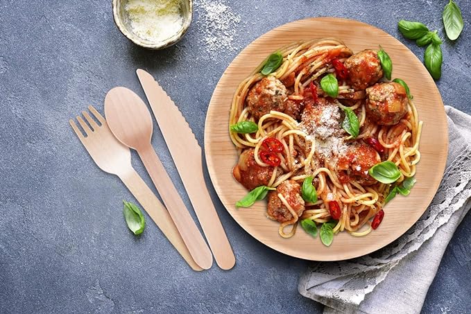 Verde Planet - 6" Birchwood Flatware Set, Compostable | 300 Count (100 Spoons, 100 Forks, 100 Knives)