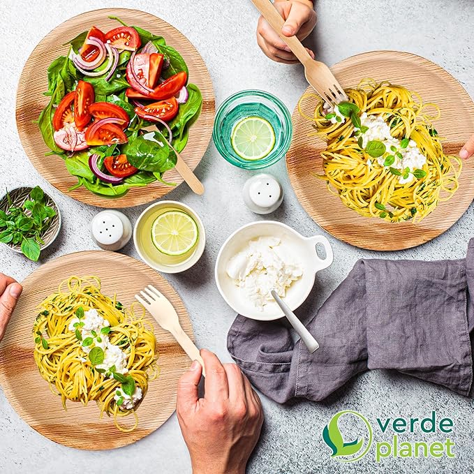 Verde Planet - 6" Birchwood Flatware Set, Compostable | 300 Count (100 Spoons, 100 Forks, 100 Knives)